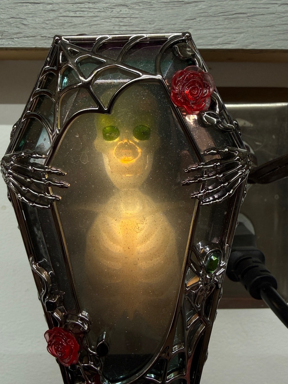 Wallflower-Coffin Night Light with Illuminated Skeleton